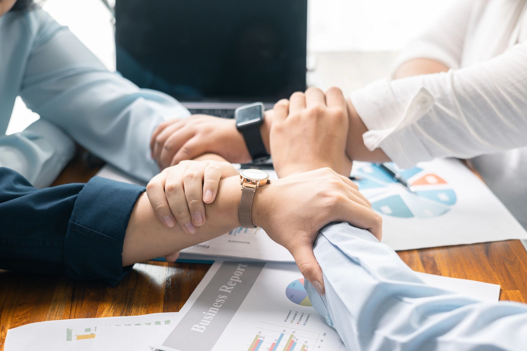 Business meeting focused on teamwork